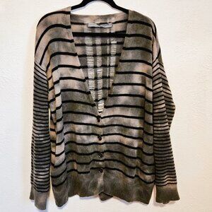 Raquel Allegra – Striped 100% Cashmere Cardigan